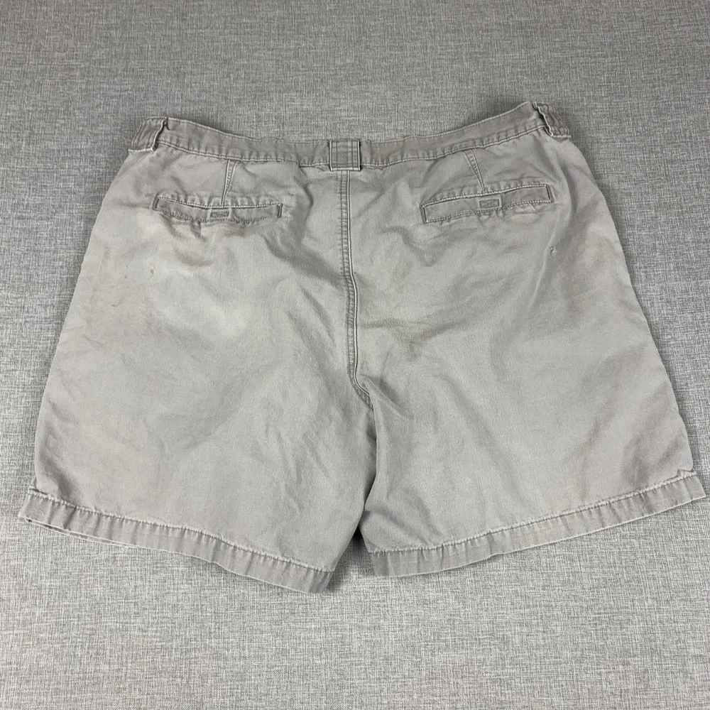 Savane Shorts Mens 42 Gray Cargo‎ Canvas Flat Front Relaxed Fit 7 Inseam Casual